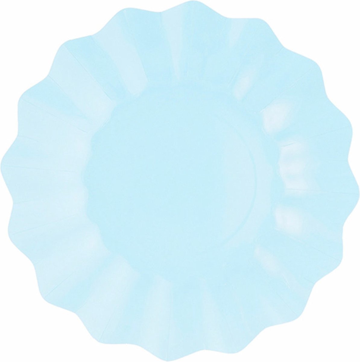 Givi Italia Feestbordjes - schulprand - 8x - baby blauw - rond - papier/karton - 27cm - duurzaam - wegwerpbordjes - babyshower- kinderfeestje