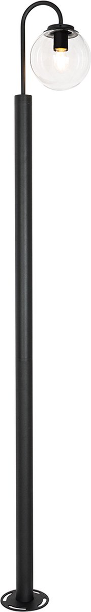 QAZQA sfera - Moderne Staande Buitenlamp | Staande Lamp voor buiten - 1 lichts - H 200 cm - Zwart - Buitenverlichting