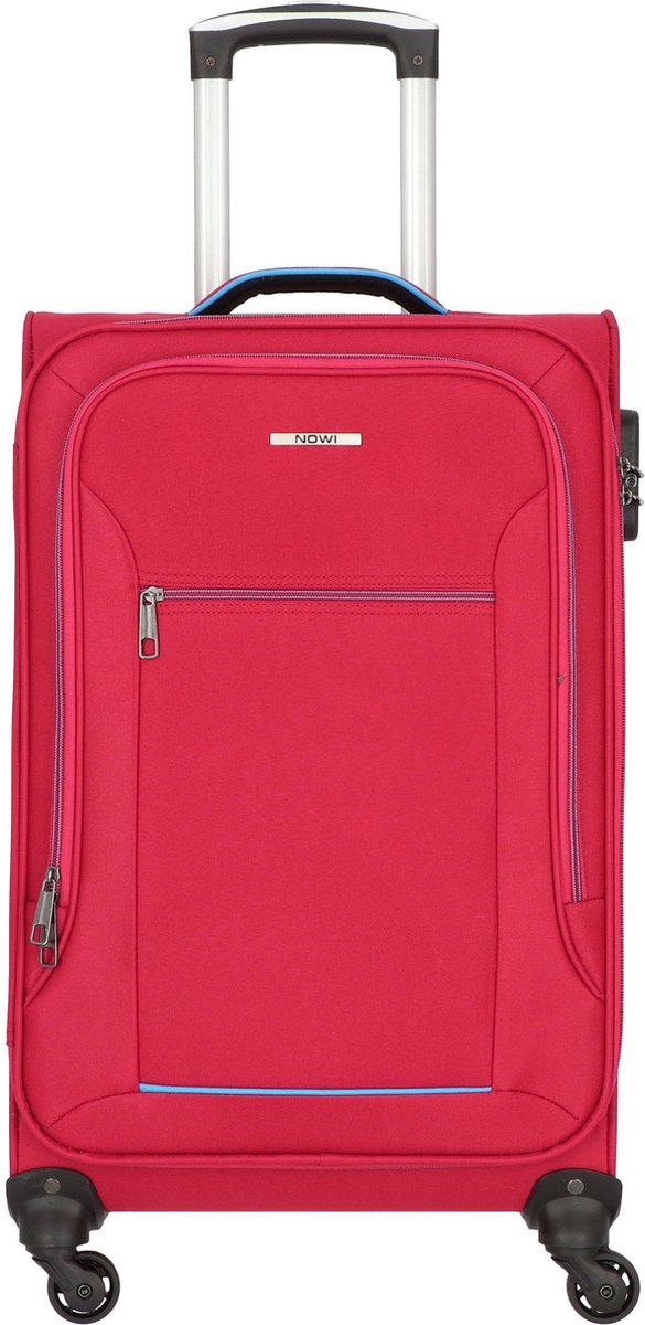 NOWI Sevilla 4 wielen Trolley 64 cm - Zachte bagage - Combinatieslot - bord-blau