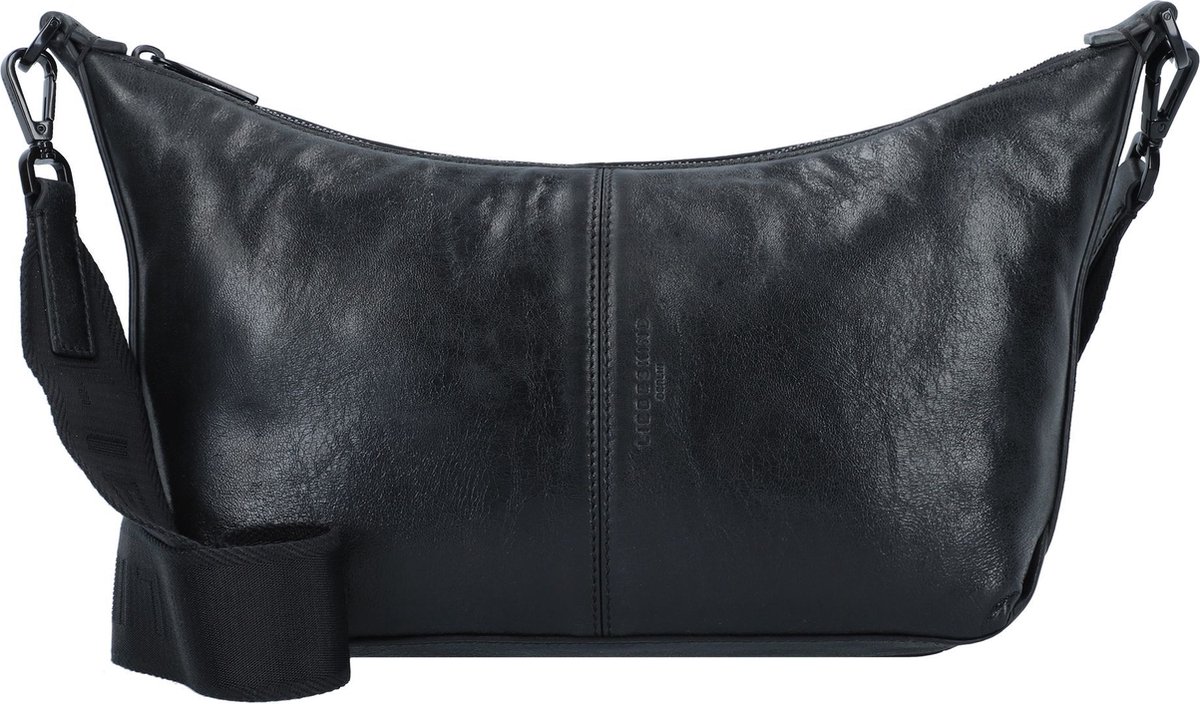 Dames Schoudertas Hobo Leer Zwart - Merkloos