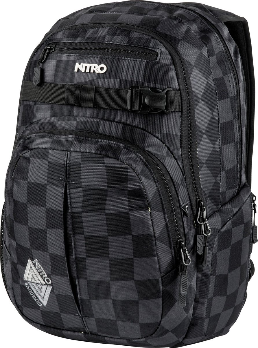 NITRO Vrije tijd rugzak Rugzak met laptopvak Daypacker Collection Chase Backpack 35L Checker Donkergrijs Zwart