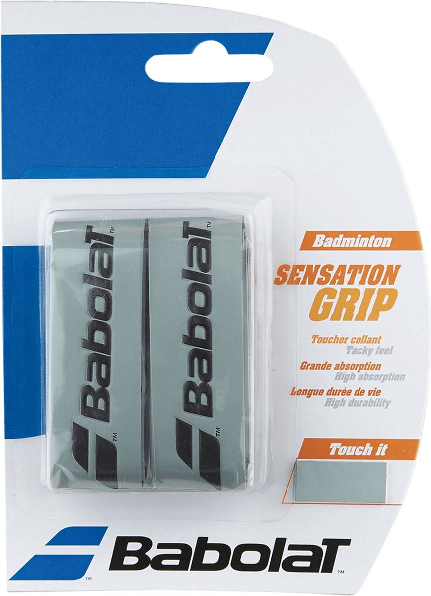 Babolat badminton sensation grip - zilver - 2 stuks