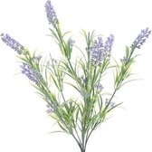 Groene/lilapaarse Lavandula/lavendel kunstplant 44 cm bosje/bundel - Kunstplanten/nepplanten