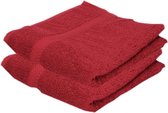 2x Voordelige badhanddoeken rood 70 x 140 cm 420 grams - Badkamer textiel handdoeken