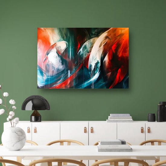 Kleuren portret - Abstract expressionisme wanddecoratie - Schilderij op canvas Moderne kunst - Landelijke schilderijen - Canvas keuken - Muurkunst canvas 150x100 cm
