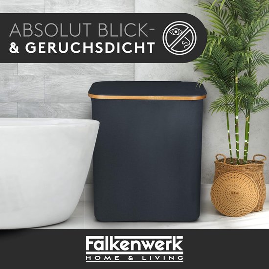 Wasmand met 3 vakken - praktische wasverzamelaar voor het gezin - blauw