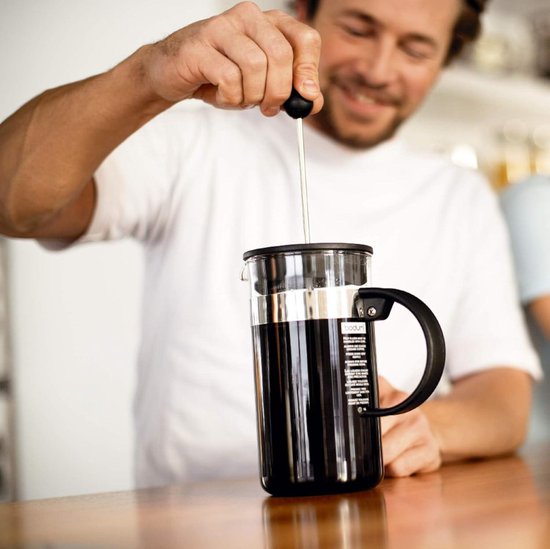 Cafetière à Piston French Press Any Morning 600 Ml – Verre Borosilicate – Filtre Acier Inox 3 Couches – Sans BPA – Pour Café Et Thé