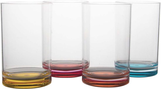 Gimex - Colour Line - Verre à eau - Rainbow - 320 ml - 4 pièces