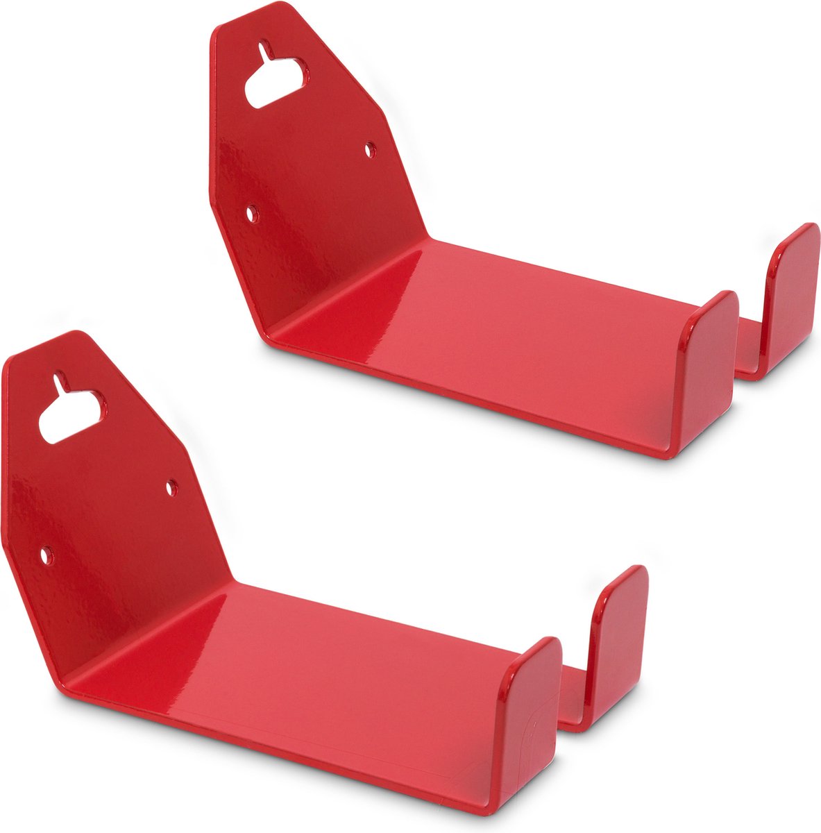 2x fiets ophangsysteem pedaal - fietsbeugel wandmontage - fietshouder - rood