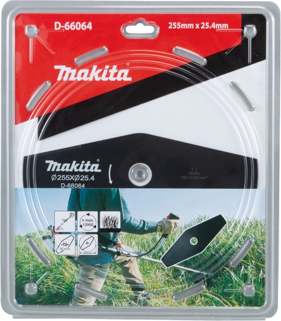Makita 2-tands grassnijmes staal twee tanden voor zeisen en bosmaaiers 255 x 25.4 mm ( D-66064 ) van Makita — afbeelding 3