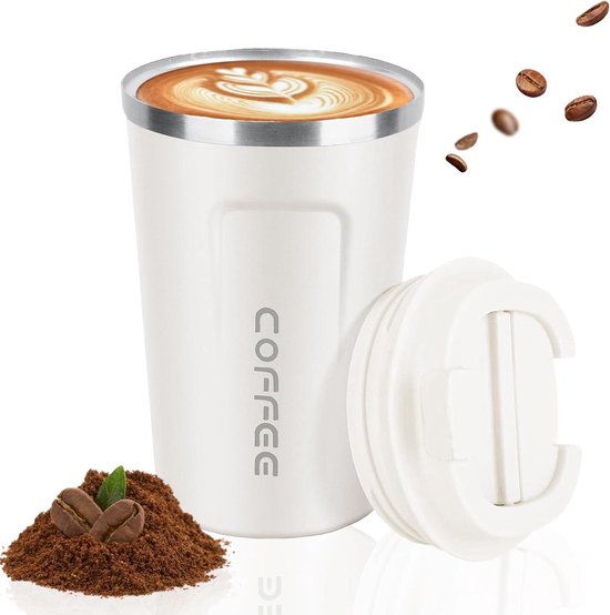 FLSK Koffiemok to go, premium koffiemok van roestvrij staal, 100