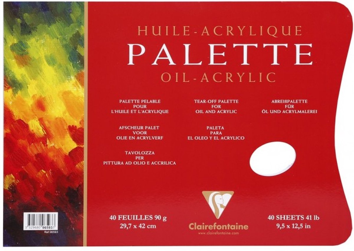 Clairefontaine Palette Olie/Acrylverf 40 Blad 30x40cm 90g