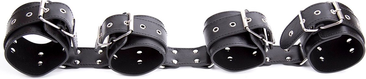 Goedkoopste Hand- en Enkelboeien Bondageset Zwart - Wrist and Ankle Restraints Black
