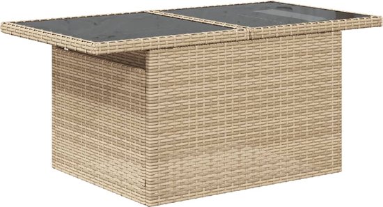 vidaXL - 6 pièces - Ensemble de salon - avec - coussins - poly - rotin - beige