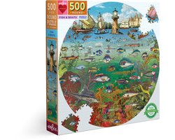 eeBoo Vis en Boot (500) - ronde legpuzzel