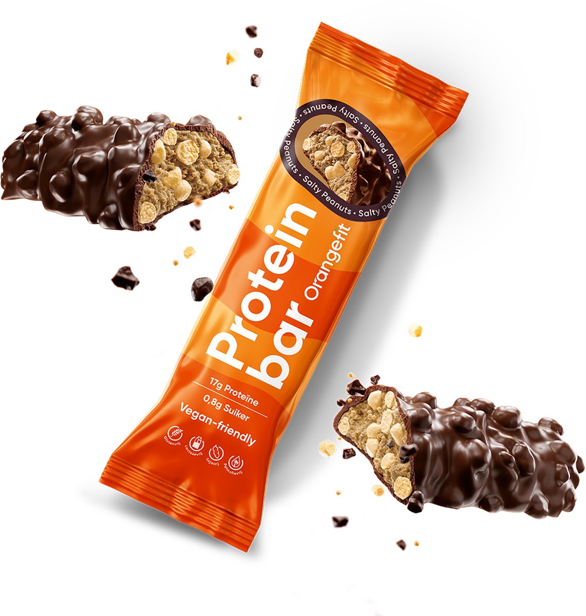 Orangefit Protein Bar - Vegan Proteïne Repen - Aardbei Chocolade - Glutenvrij & Lactosevrij - 12 Eiwitrepen