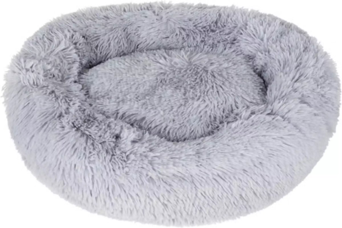 Purlov Honden/kattenmand/kussen - grijs - D60 cm - Huisdieren lig/slaap kussen - dikke warme ondergrond - hondenmand – foto 8