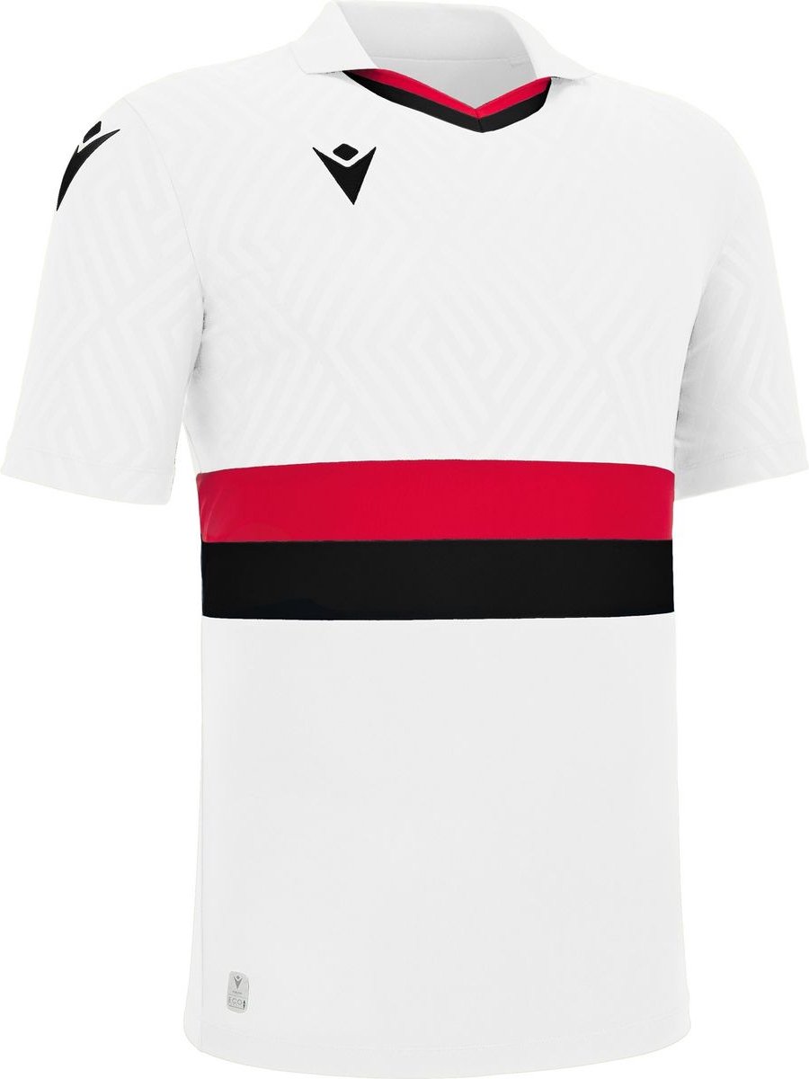 Macron Charon Eco Shirt Korte Mouw Heren - Wit / Rood / Zwart | Maat: XL