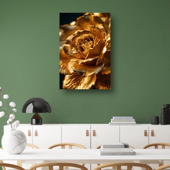 Tableau Bloem - Tableaux nature - Peintures toile Feuilles - Décoration murale industrielle - Tableaux toile salon - Décoration salon toile 60x90 cm