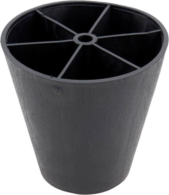 FLE - Meubelpoot zwart conisch 7,5 bij 7,5 cm en hoogte 6,5 cm van kunststof