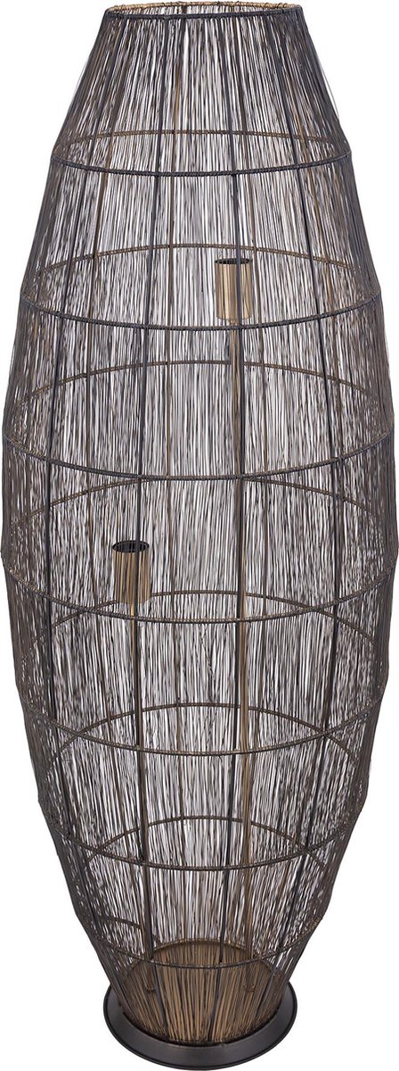 PTMD Meilo Lantaarn - 44 x 44 x 122 cm - Ijzer - Zwart