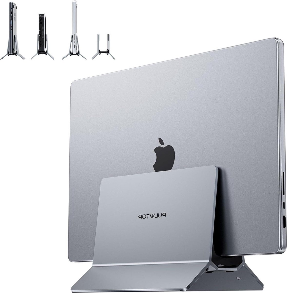 Laptop standaard - verticale laptopstandaard compatibel met MacBook Air & Pro, Mac Mini, iPad en andere laptops - bureaustandaard aluminium MacBook-standaard