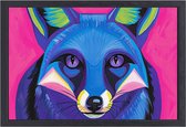Vos schilderijen - Dieren schilderijen - Muurdecoratie Psychedelisch - Vintage schilderij - Canvas met baklijst schilderijen woonkamer - Slaapkamer wanddecoratie canvas met baklijst 100x75 cm