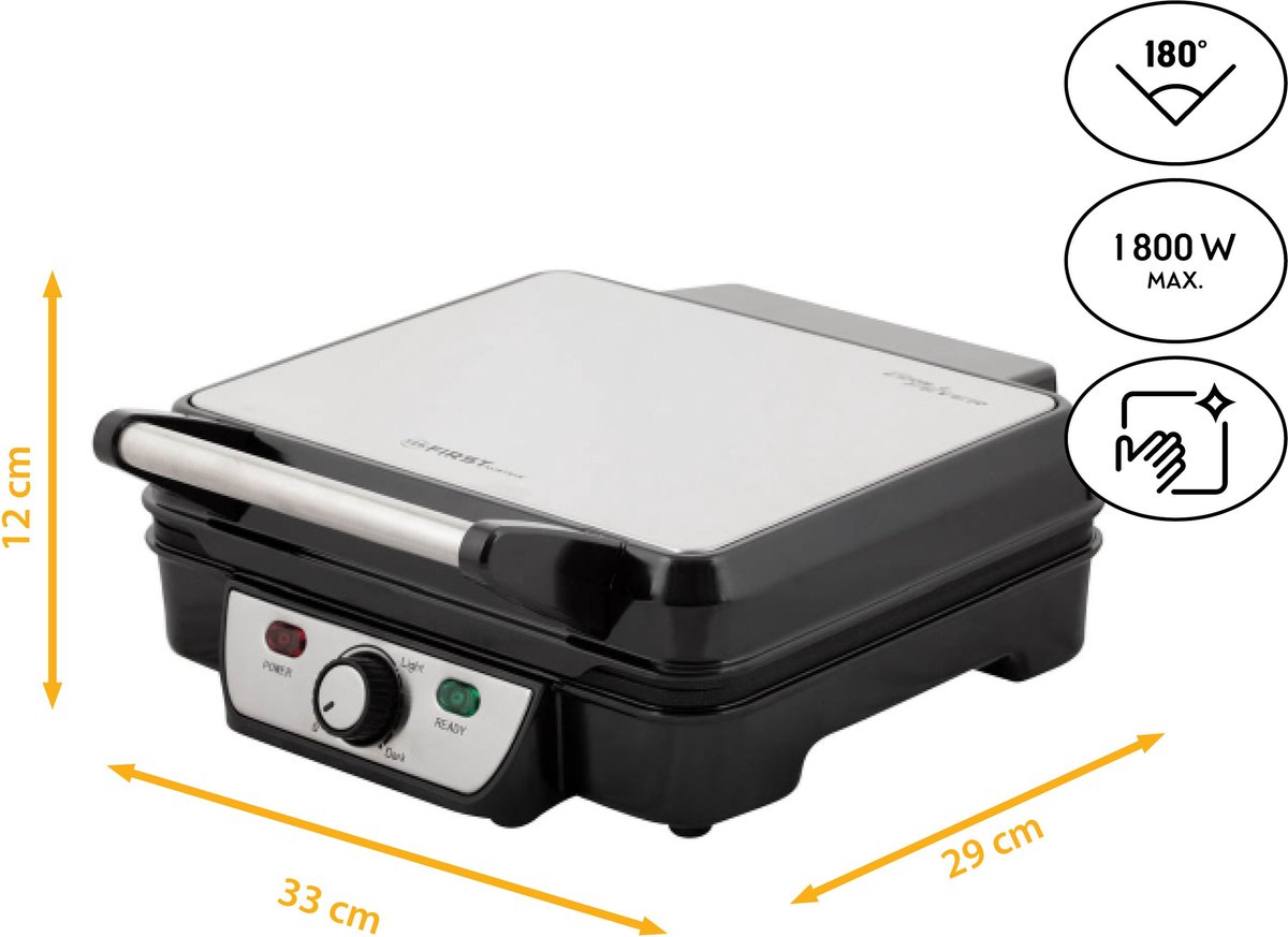 TZS First Austria Contactgrill 1800W - compact tafelmodel thumbnail 3