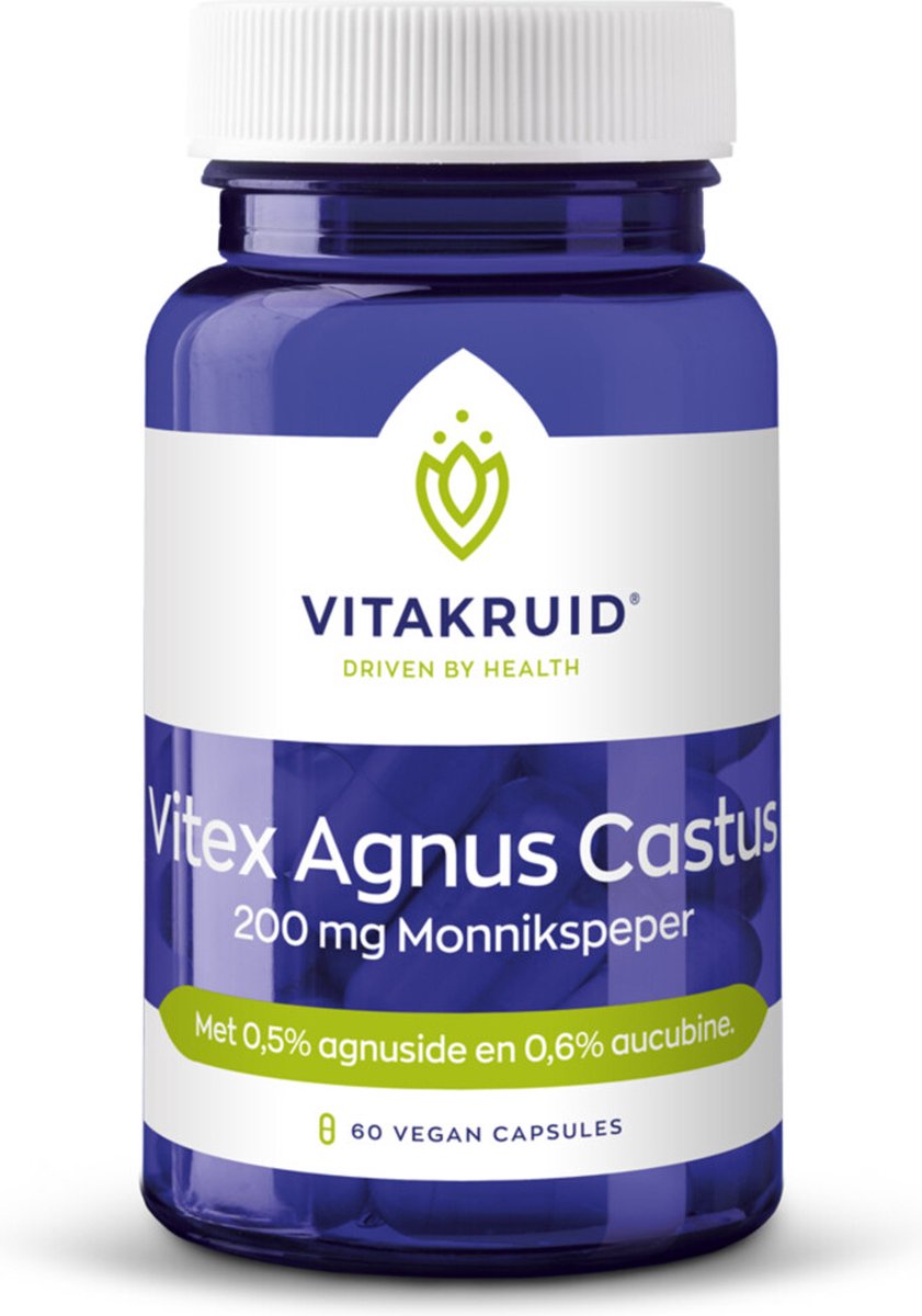 Vitakruid Vitex Agnus Castus 200 mg Monnikspeper - 2 x 60 vegancapsules - Voordeelverpakking