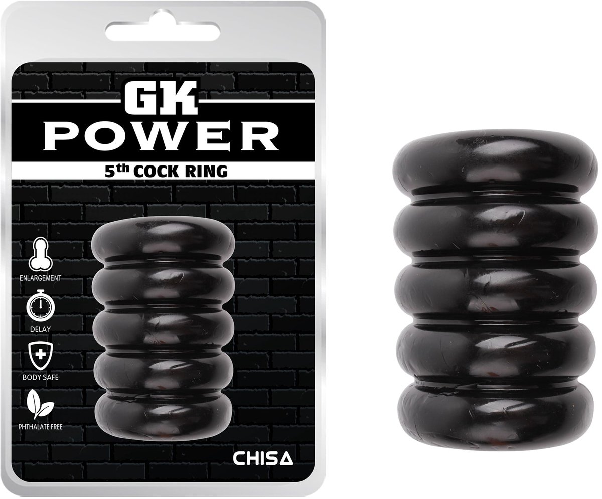 GK Power - 5th Cockring - Rekbaar - Zwart
