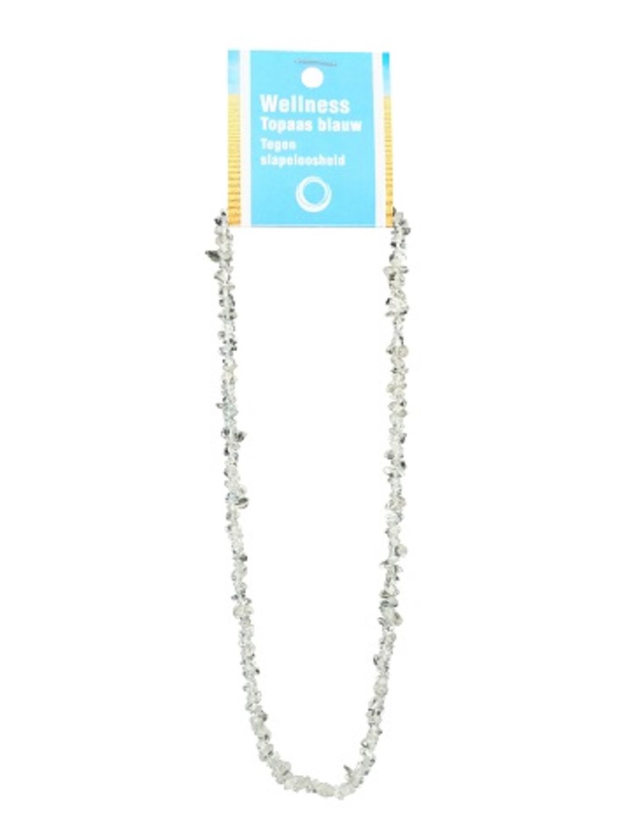 Topaas blauw splitketting + kaart