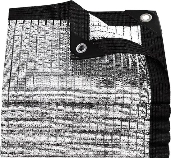 BXAEYIPOR Zilverkleurig schaduwnet, tuin, schaduwnet, ademende koeling, 80%, met ogen, eenvoudig op te hangen, aluminium schaduwdoek voor kassen