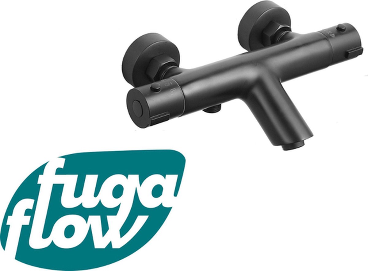 FugaFlow Efficiente Sobrado thermostatische bad- douchekraan zwart