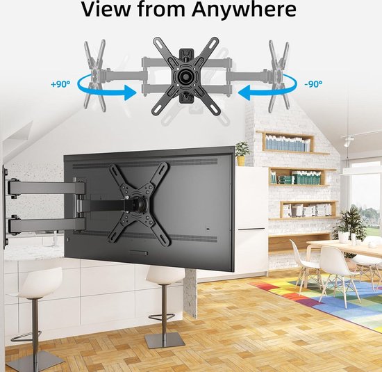 HOME VISION TV Wandhalterung Schwenkbar & Neigbar für 17-42 Zoll Flach & Curved Fernseher & Monitore, 360° Rotation, Max. 20kg, Max. VESA 200x200