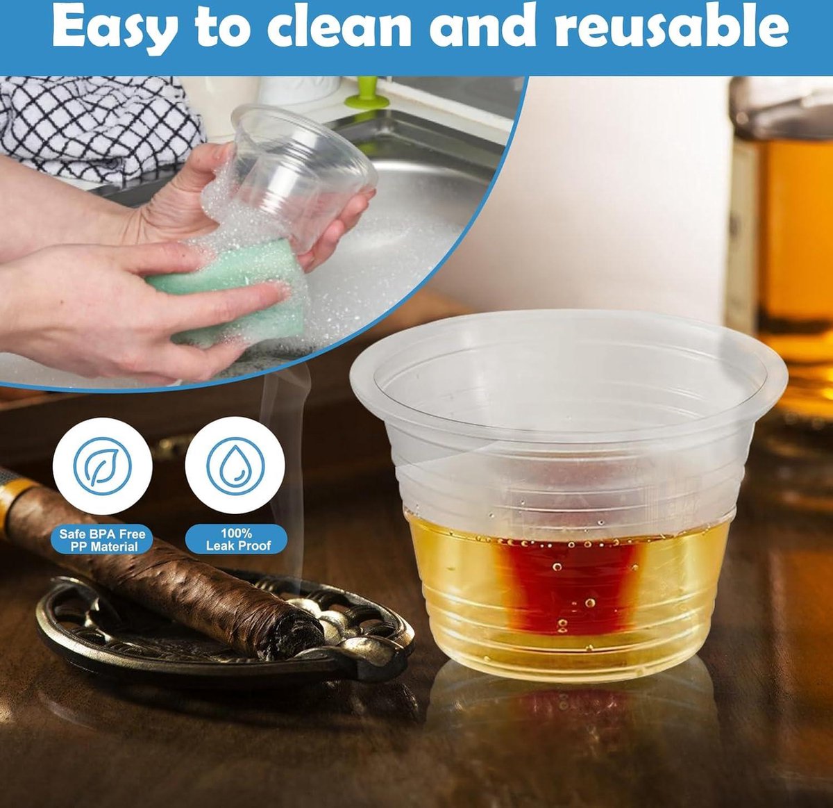 Lot De 100 Verres à Shot Bomb En Plastique - 100 Ml - Verres à Liqueur Avec Insert - Gobelets Bomb - Gobelets En Plastique Transparent Jetables Pour Tous Les événements (WHITE