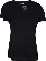 RJ Bodywear Everyday - Leeuwarden - 2-pack - T-shirt V-hals - zwart rib -  Maat S