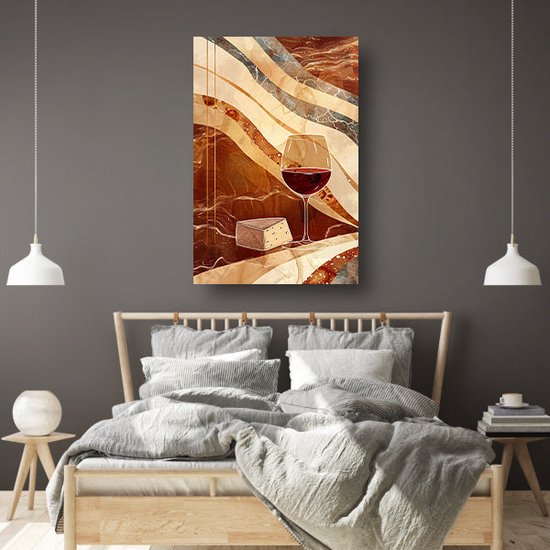 Tableaux vin - Portrait de boisson - Peinture sur toile Fromage - Décoration murale chambre d'enfant - Toile Décoration murale murale - Toile décoration chambre 100x150 cm