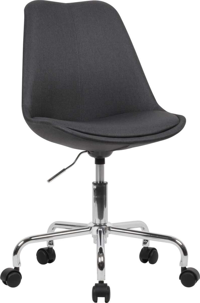 Bureaustoel fluweel grijs 52 cm breed - SPM1.430