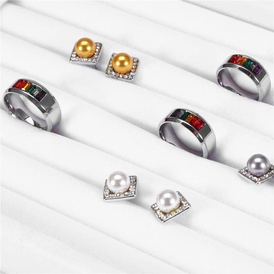 Ring Gift Box Sieraden Organisator Opslag Organiser Mooie Opbergdozen Oorbel Houder Stand Fluwelen Opbergdoos Sieraden Lade Beige Sieraden Doos bracelet box