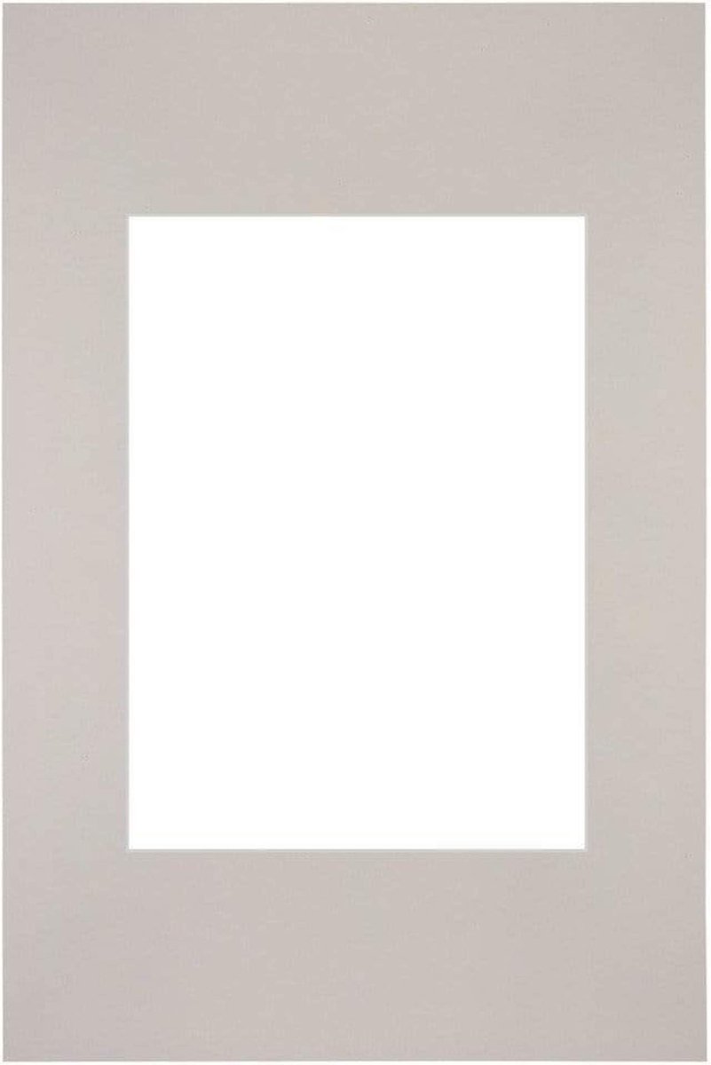 Passe-Partout Fotomaat 13x18 cm - Lijstmaat 20x30 cm - Grijs Graniet - Museumkarton - Fotolijst niet inbegrepen