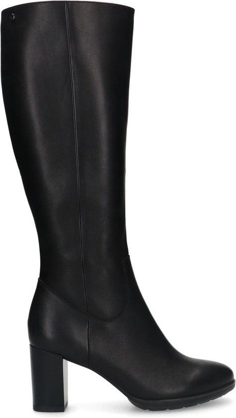 No Stress Dames Zwarte leren hoge laarzen met hak Maat 36 bol