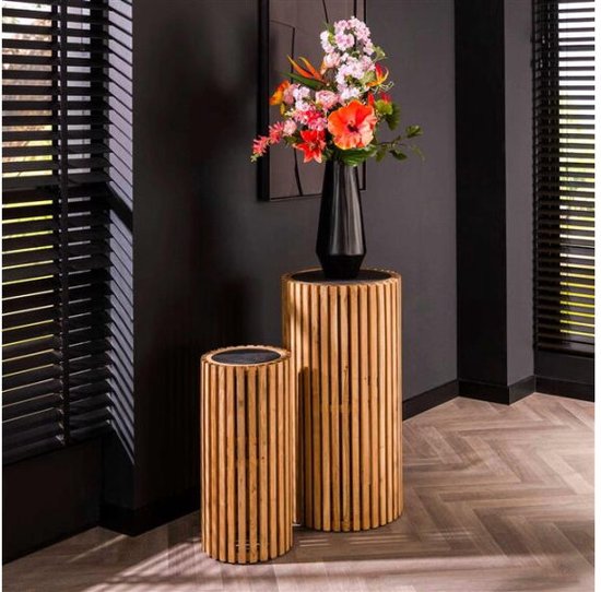 DanDiBo Bloemenkruk, metaal, wit, vierkant, 70 cm, bloemenstandaard, bijzettafel, 96566, bloemenzuil, design, moderne plantenstandaard, plantenkruk