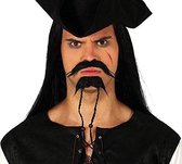 Fiestas Guirca - Piraten baard met sikje zwart - Carnaval - Carnaval kostuum - Carnaval accessoires