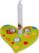 Tib Kaarsenhouder Hart Junior 10 X 8 X 1 Cm Polyester Groen