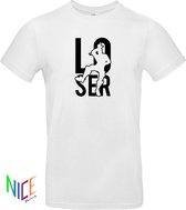 Heren shirt wit maat XXL met de afbeelding van "loser".