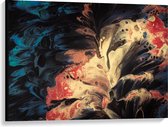 Canvas  - Zwart/Blauwe/Rode Verf - 100x75cm Foto op Canvas Schilderij (Wanddecoratie op Canvas)