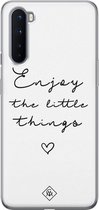 OnePlus Nord hoesje siliconen - Enjoy life | OnePlus Nord case | zwart | TPU backcover transparant