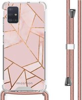 iMoshion Design hoesje met koord voor de Samsung Galaxy A51 - Grafisch Koper - Roze / Goud