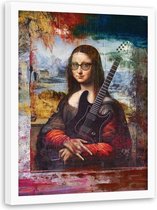 Foto in frame , Mona Lisa , Abstract , 70x100cm , multikleur , wanddecoratie
