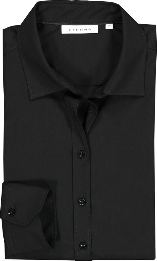 ETERNA dames blouse modern classic - stretch - zwart - Maat: 44 | bol